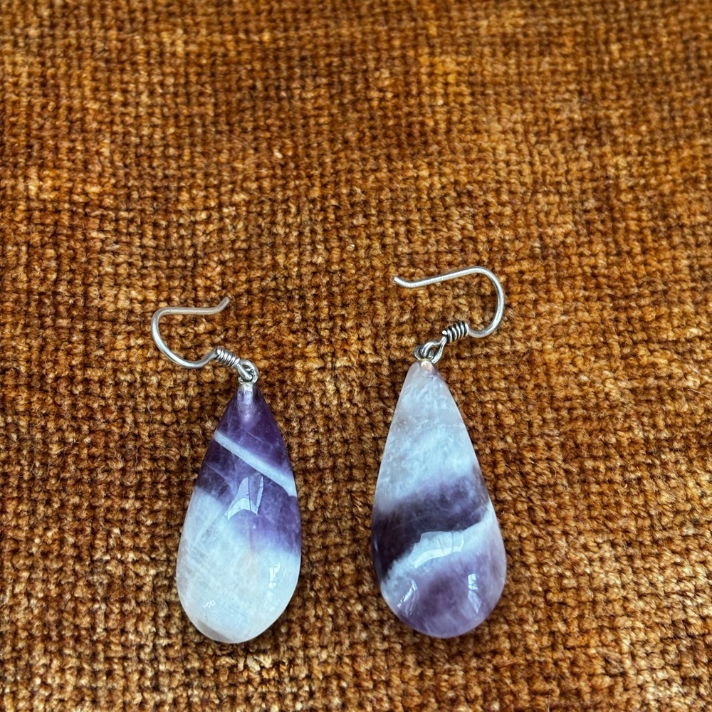 Amethyst Quartz Teardrop Earrings